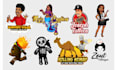 design high quality human and animal cartoon logo characters