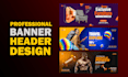make professional website banner or header