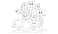 draw unique coloring book page for kids