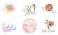 design custom hand drawn watercolor logo feminine and elegant for your business