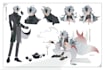 draw art commissions, reference sheets in an anime style