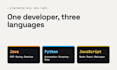 do java, python and javascript programming