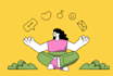 drawing flat vector illustration with people