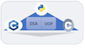write fine c cpp python codes for oop dsa os and more task