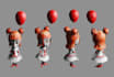 create low poly 3d character animations