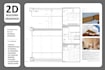 draft architectural floor plan, elevation and section