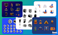 create unique 3d illustrations and icons for web and app