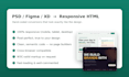convert PSD figma xd to responsive HTML CSS