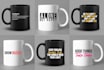 do custom typography coffee mug design for your business