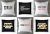 do custom trendy graphic pillow typography designs