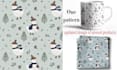 do christmas winter seamless patterns for kids clothes, fabric with animals