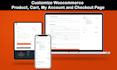 design custom woocommerce product page, checkout page, and cart page