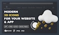 create modern 3d icons for UI, websites, apps, and social