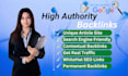 provide 100 SEO article submission high authority dofollow contextual backlink