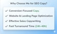 write SEO copy for websites, landing pages and sales pages that convert