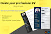 create unique resume design with modern cv template