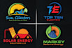 do modern solar panels, electrical power, and energy  logo
