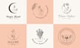 design botanical boho hand drawn and feminine logo