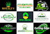 make awesome landscape, grass trimming and lawn care logo