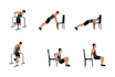 draw exercise, yoga, any fitness poses and workout illustration