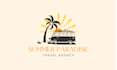 draw travel agency, adventure, tour, vacation logo design