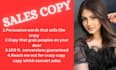 write unique  page sales copywriting that sales  crazy
