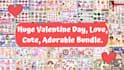 send you valentines day cute svg, clip arts, seamseless patterns bundle