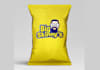 design creative snack food logo with satisfaction guaranteed