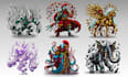 create video game pixel art character sprite sheet