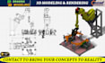 make 3d cad modeling, 3d cad design, and technical drawings