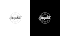 create modern line art text or badge logo design