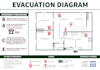 design emergency evacuation plan, fire escape diagram, map for your safety