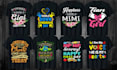 do custom trendy bulk t shirt design for merch by amazon