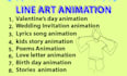 create a romantic valentines day line art animation