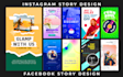 design facebook instagram stories posts and ads design