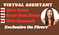do data collection web research, copy paste, data entry,
