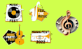 design dj, rap, edm, rave, producer, music logo