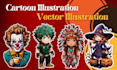 create cartoon illustrations and vector cartoon designing