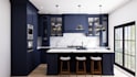 do kitchen interior design with 3d modeling and rendering