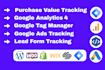 setup google ads conversion tracking, ga4 ecommerce tracking, and analytics 4