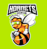 do modern line bee mascot logo design