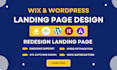 design or redesign wix landing page wordpress landing page or any website