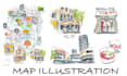 draw a custom digital map illustration of city or fictional  place