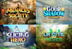 make unique playful 3d title game logo design for steam