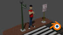 create 3d low poly character animation in blender