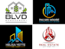 design 3 masculine, bold, real estate logo, construction