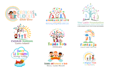 design preschool, playground, soft play, bouncy castle logo