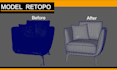 3d model fixing, retopology, uv mapping, and texture baking