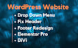 design and fix header, footer, menu and mega menu for wordpress website