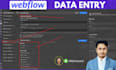 do webflow cms entry, blog post, collection management